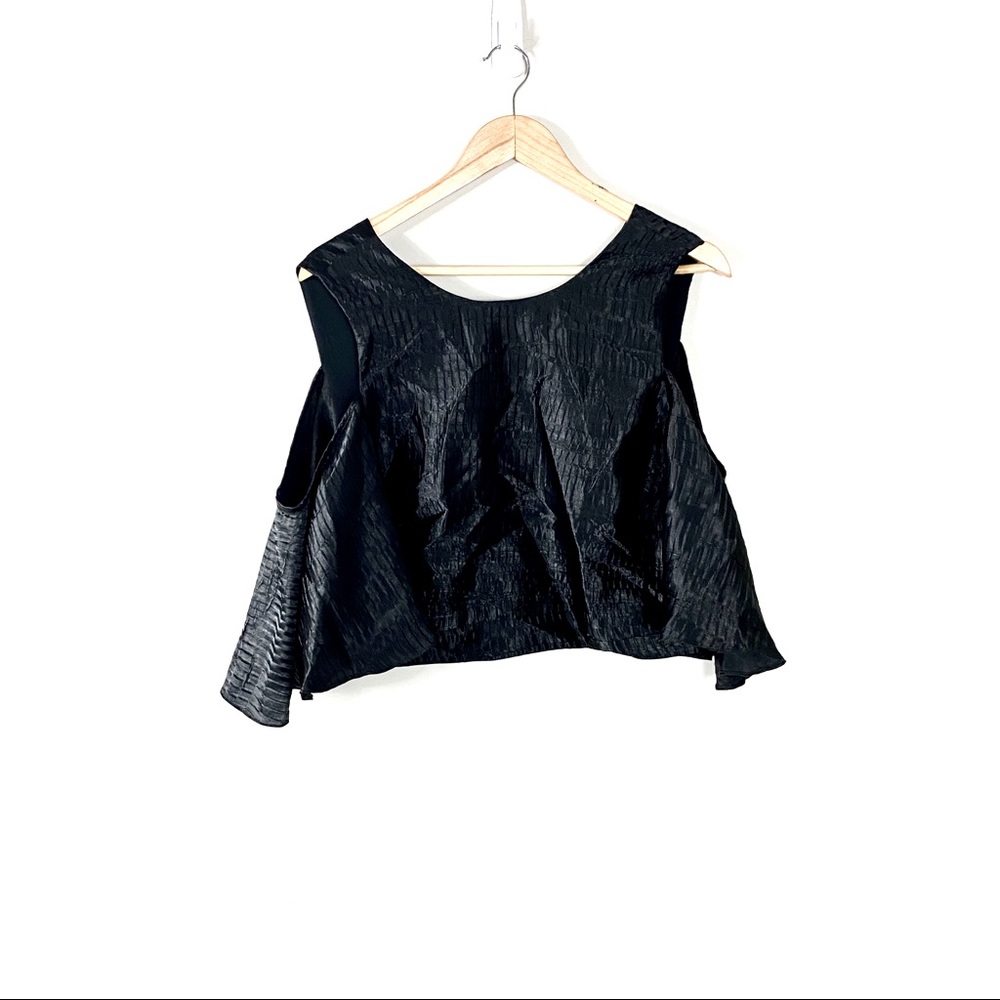Silk Shoulder Cut Out Blouse